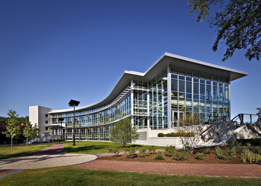 The Lewis University Science Center addition in Romeoville, Illinois is certified Silver under LEED-NC 2009. According to Wight & Company, which managed the construction, the center elected to comply with LEED 2009's energy reporting requirement, MPR6, through Energy Star Portfolio Manager. | Photo – Paul Schlismann Photography, courtesy of Wight & Company 